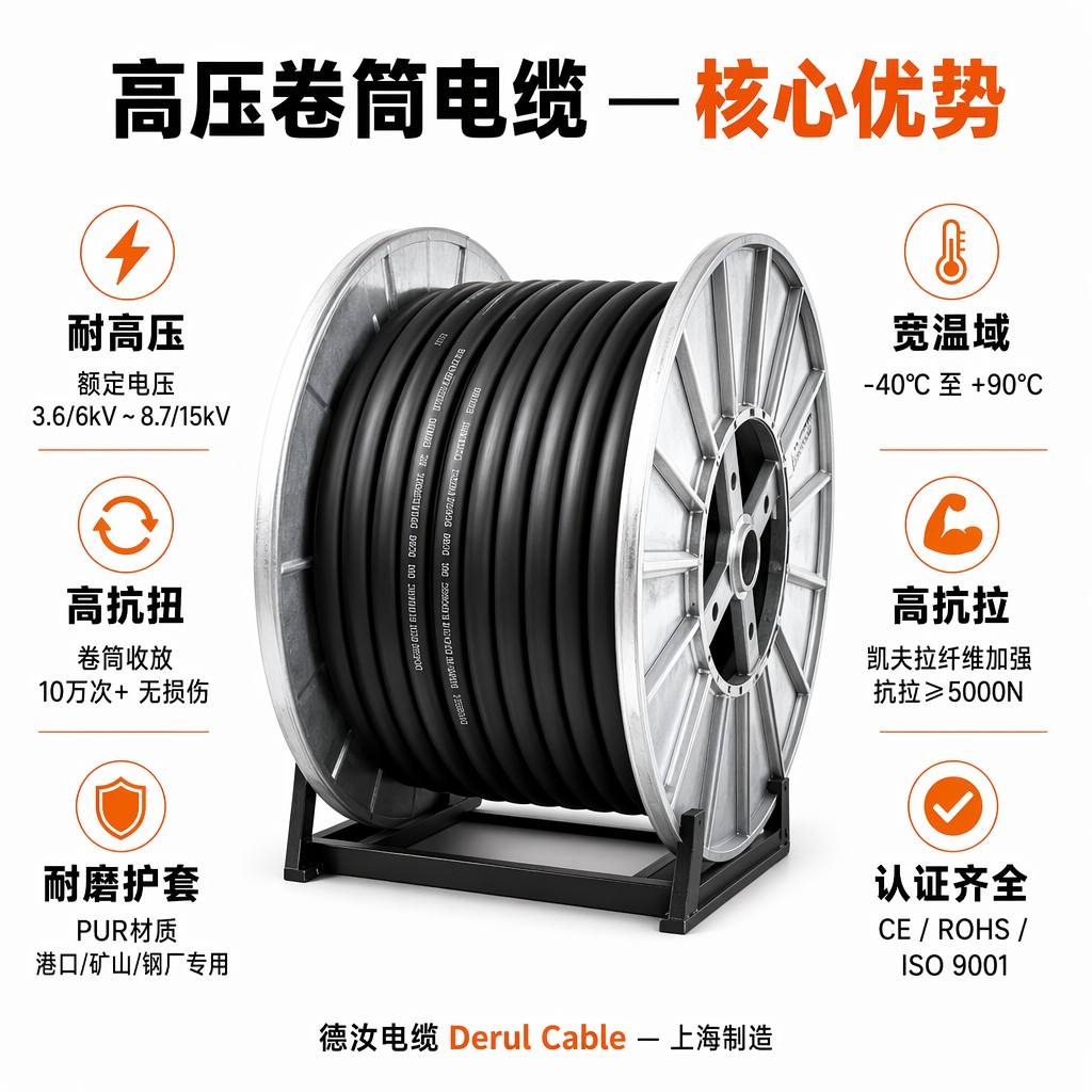 高压卷筒电缆厂家怎么选？港口矿山工程采购甄选指南｜上海德汝电缆
