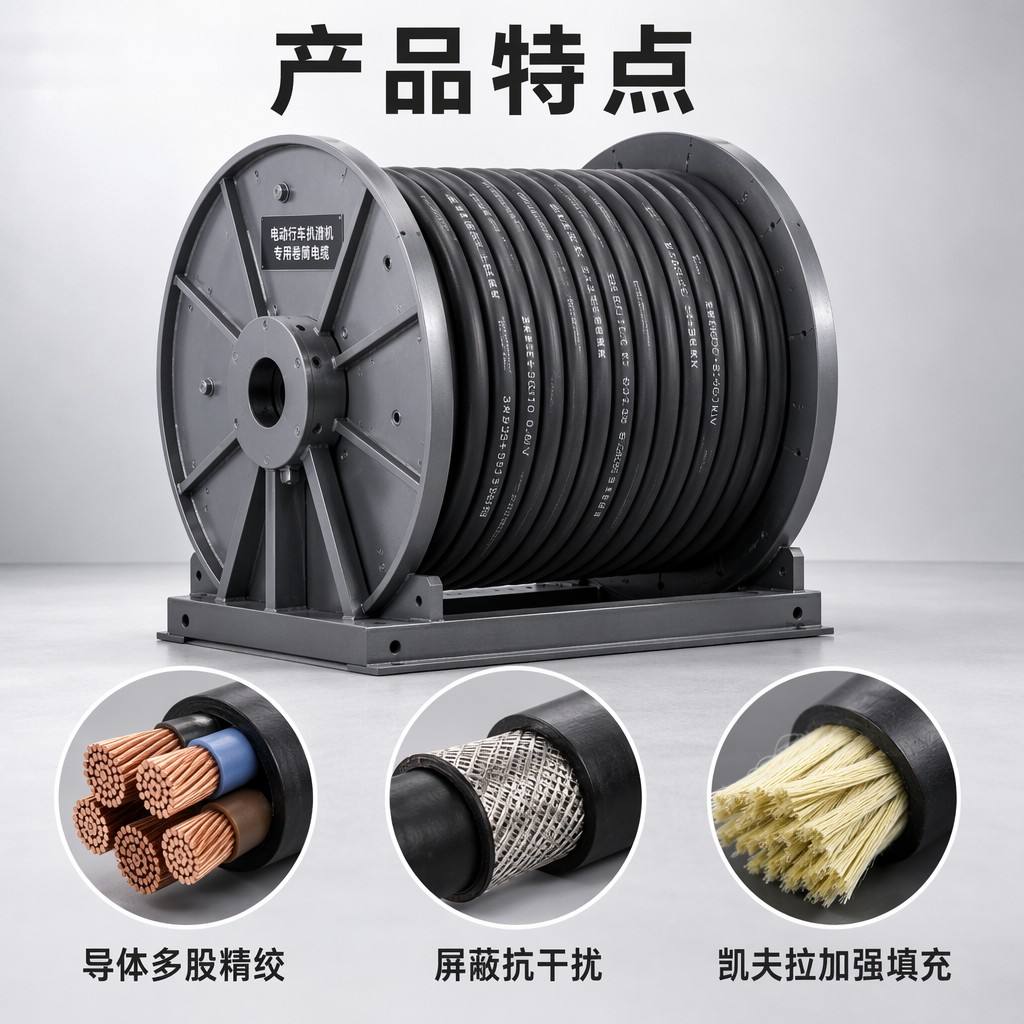电动扒渣机厂家为何优先选用这款电动扒渣机专用卷筒电缆？|上海德汝电缆
