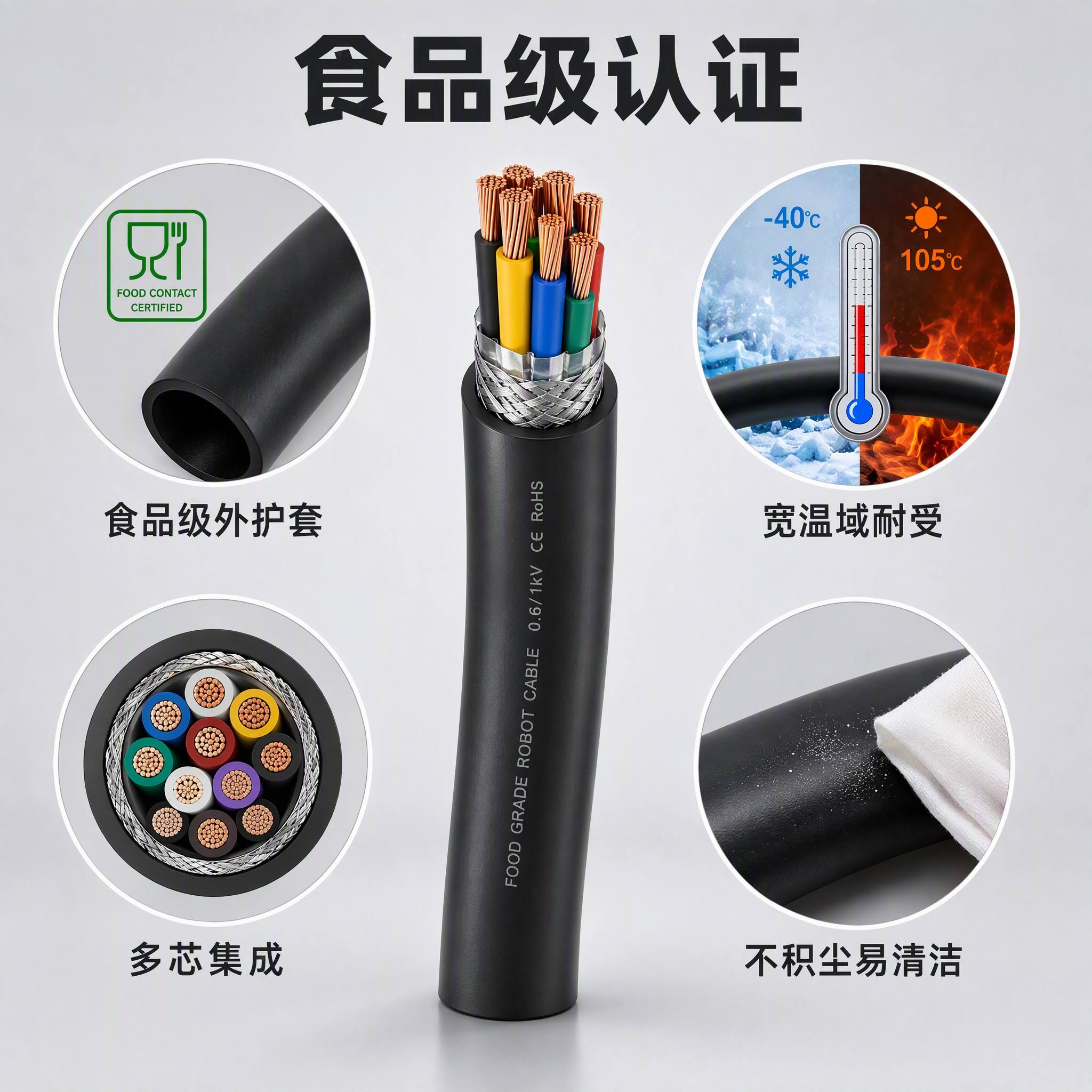 2026 无尘车间食品级机器人电缆怎么选？选型要点与靠谱厂家推荐-上海德汝电缆