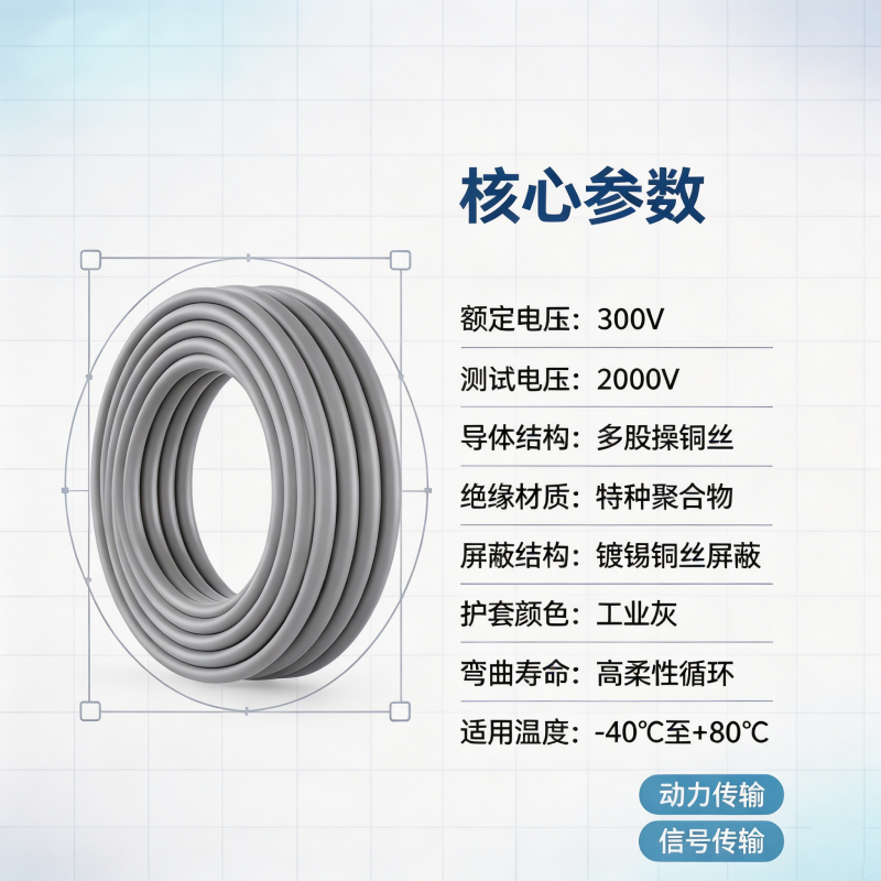 半导体洁净室专用拖链电缆参数