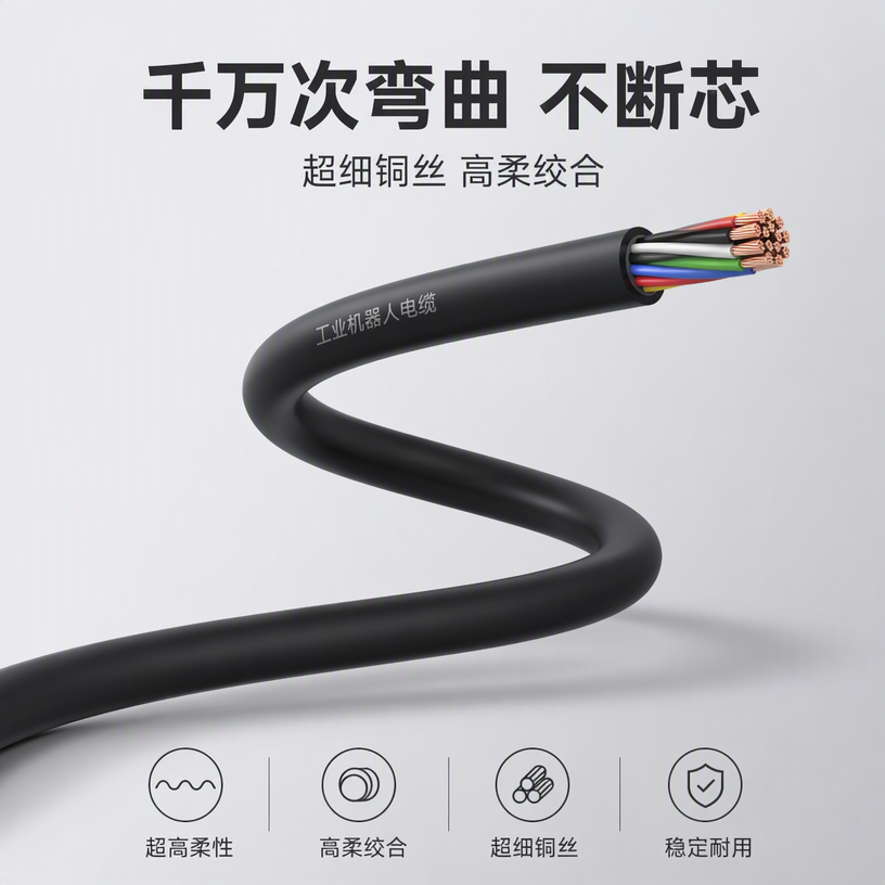 国产工业机器人电缆源头厂家 伺服总线机器人线缆