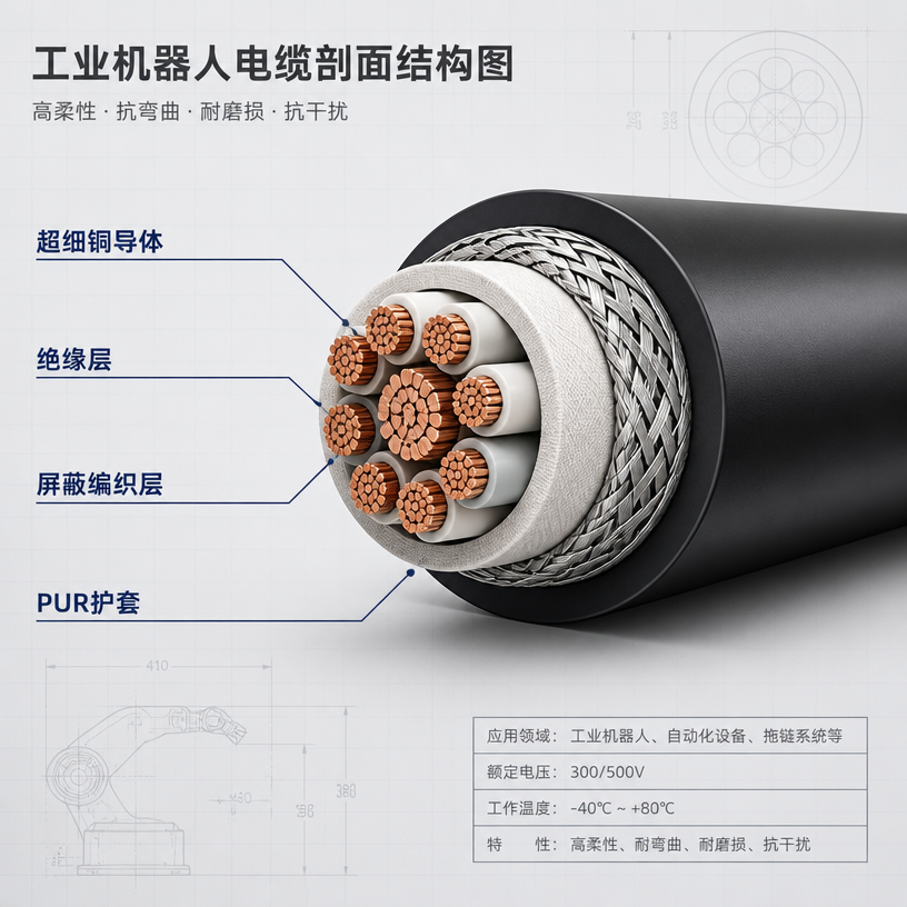 工业机器人电缆结构图