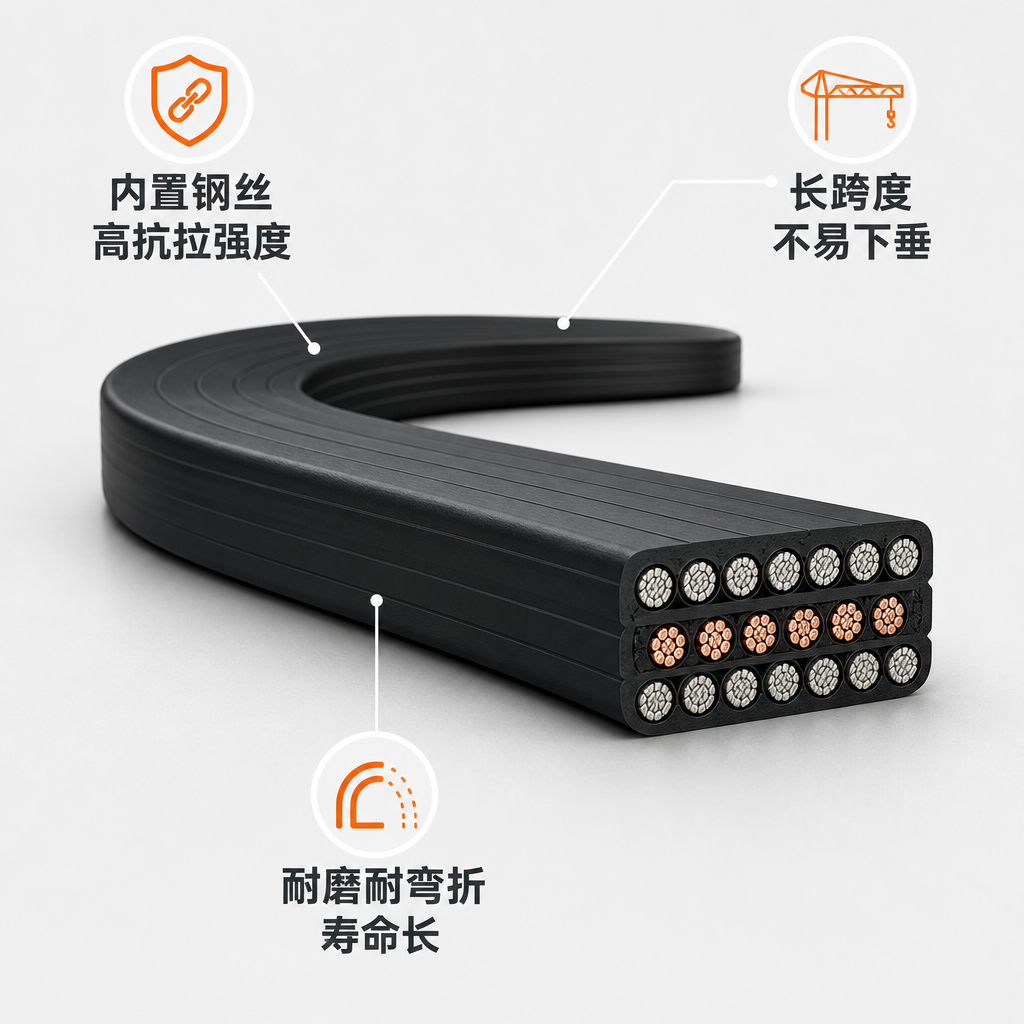 上海德汝行车龙门吊专用扁电缆产品实拍