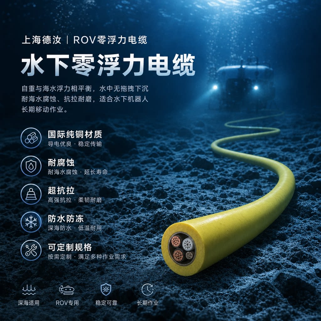 上海德汝 ROV 零浮电缆厂家｜德国品质代替进口，全国发货可定制