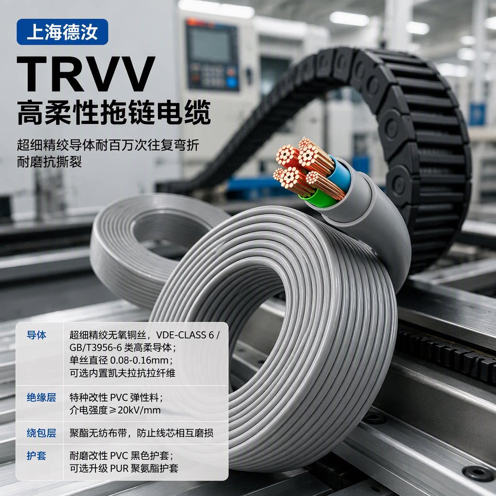 选择这家可全国发货的上海德汝 | trvv 拖链电缆厂家理由-上海德汝电缆