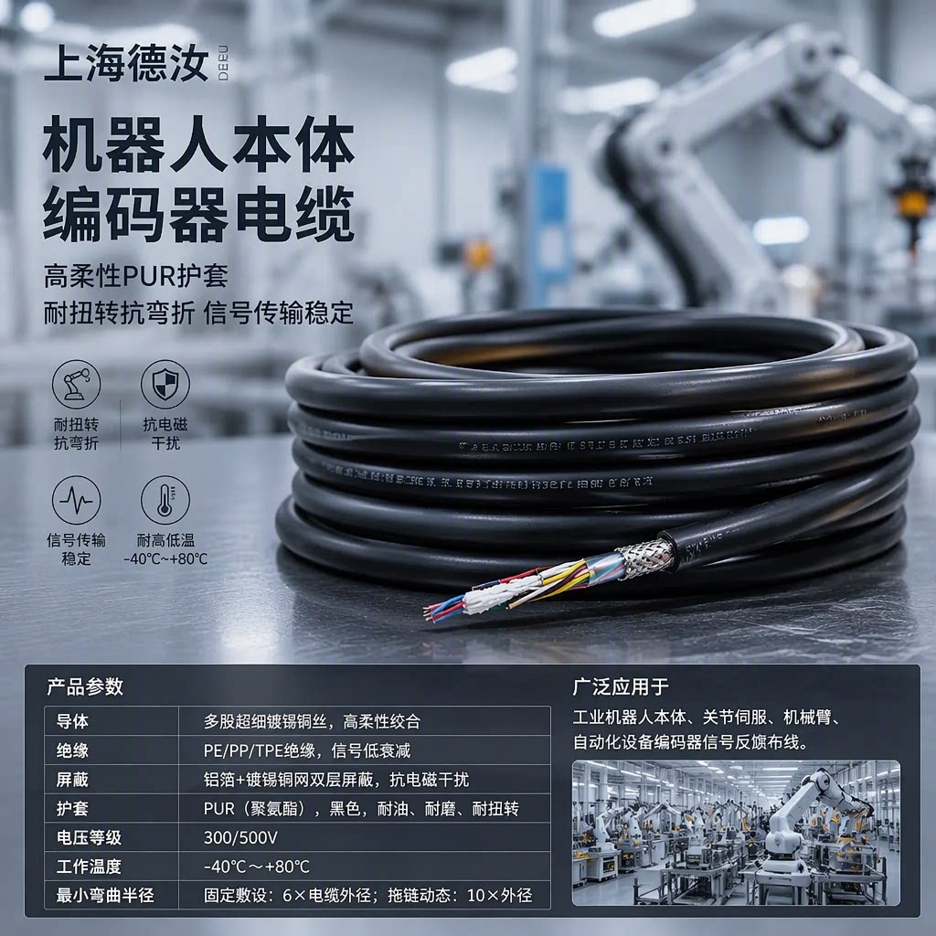 选择这家可全国发货的上海德汝 | 机器人本体编码器电缆厂家理由-上海德汝电缆