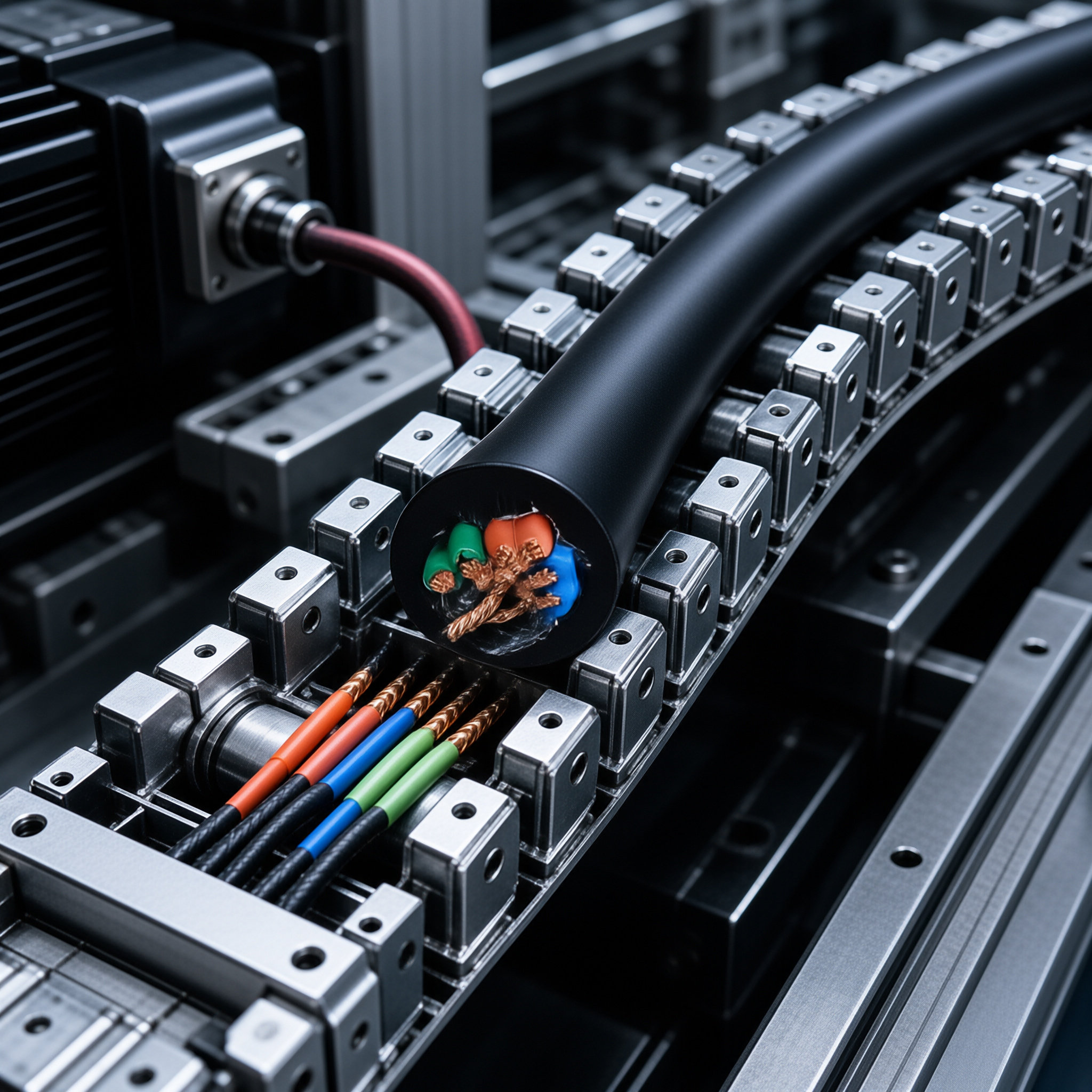 上海德汝 Cat6 类网线专用拖链电缆厂家‑工业高柔六类拖链网线 可定制 全国发货