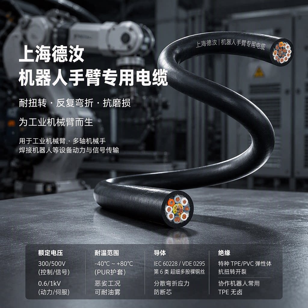 上海德汝 | 机器人手臂专用电缆厂家 全国发货 可定制-上海德汝源头厂家