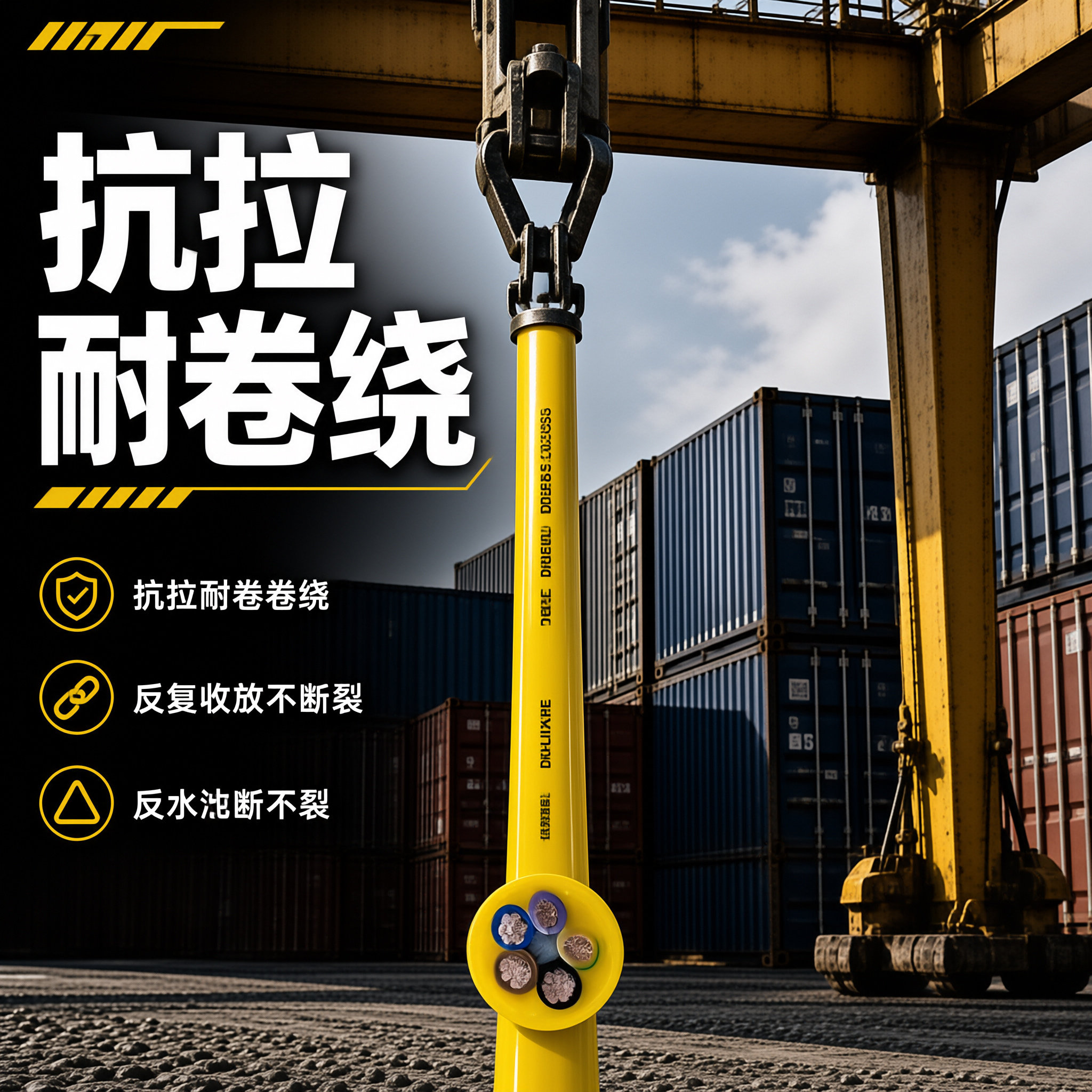 JT-RSUGKU 卷筒电缆 0.6/1kV 3×240 2×120 港机龙门吊卷筒电缆厂家 全国发货 - 上海德汝电缆