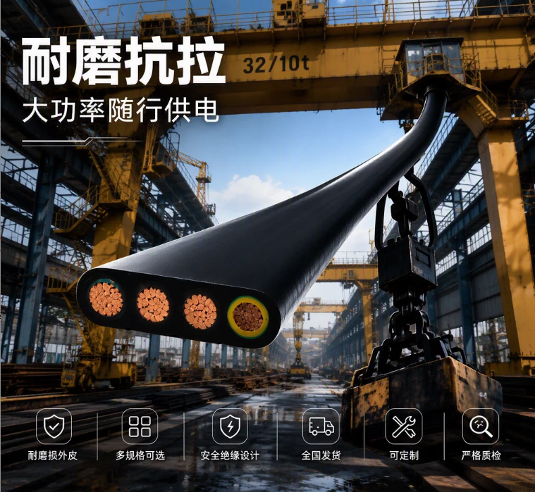 上海德汝 3×50 1×16、3×70 1×25 扁电缆 可定制 全国发货