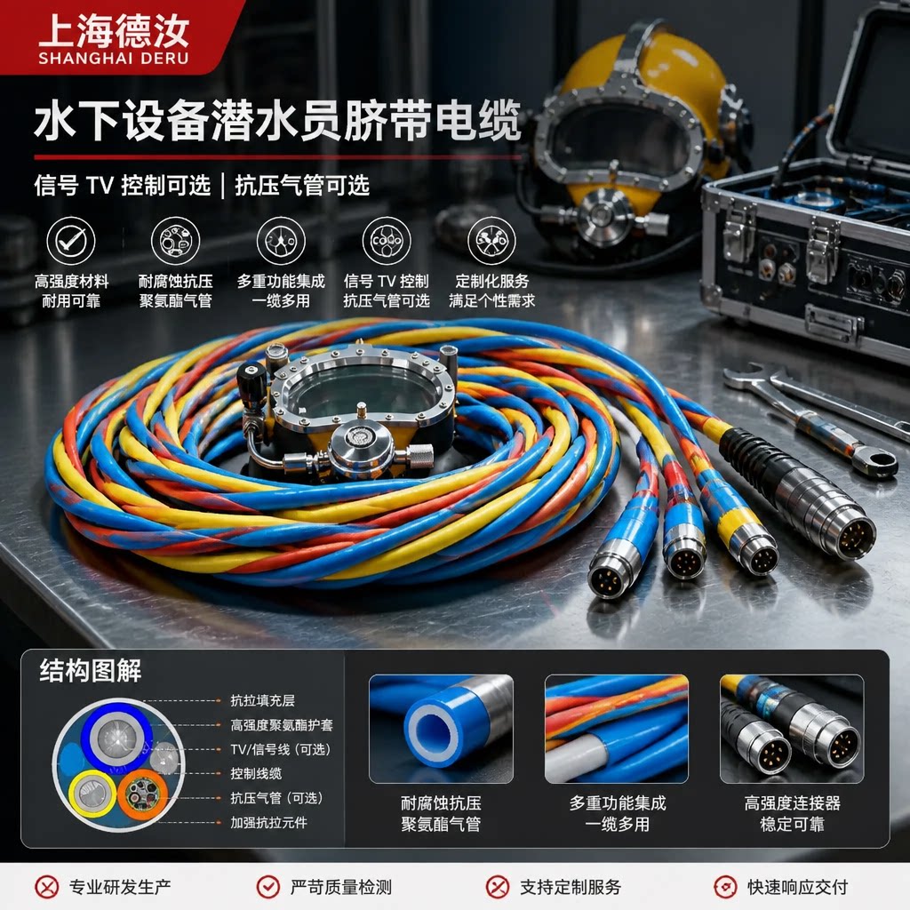 水下零浮力电缆 / ROV 脐带缆厂家推荐 - 上海德汝电缆 全国发货 可定制