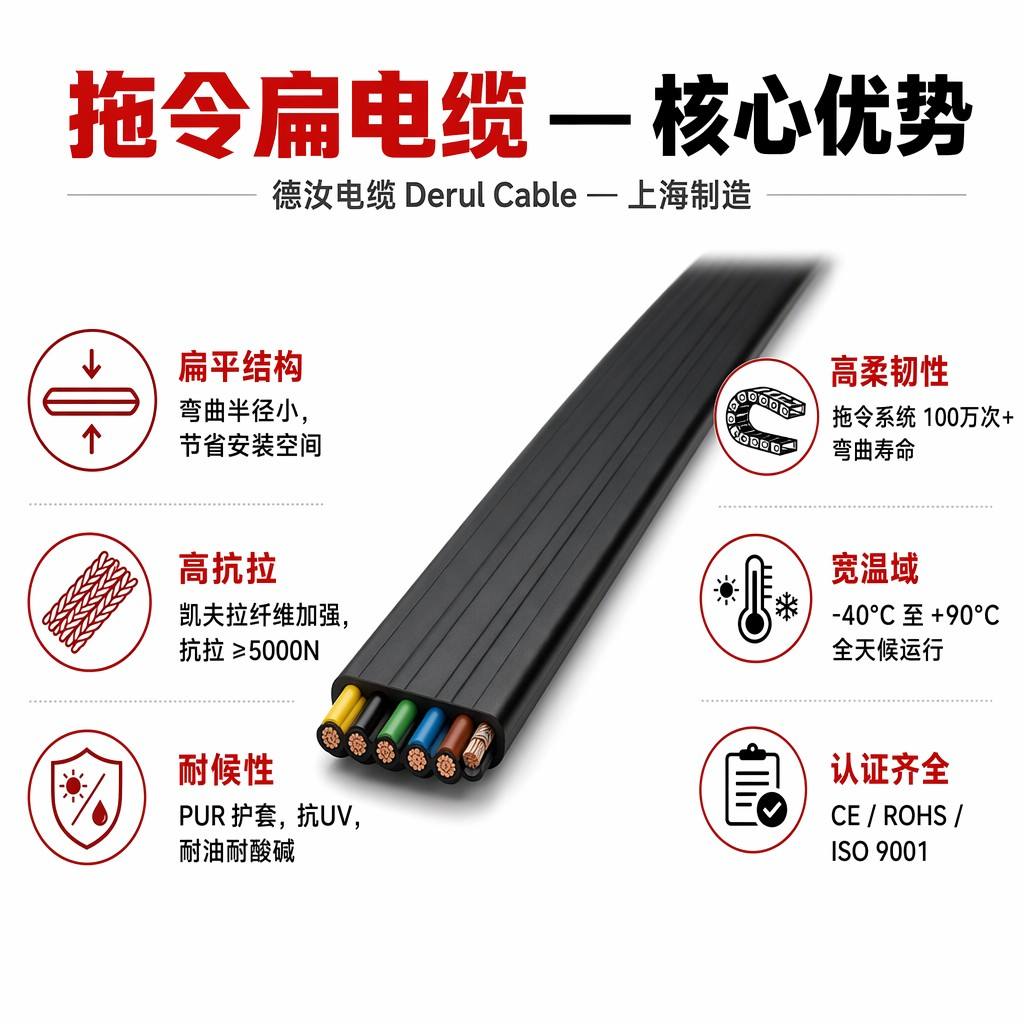 拖令电缆（厂家）选型要点｜龙门吊 / 港机长行程拖令系统怎么选不烂芯-上海德汝电缆