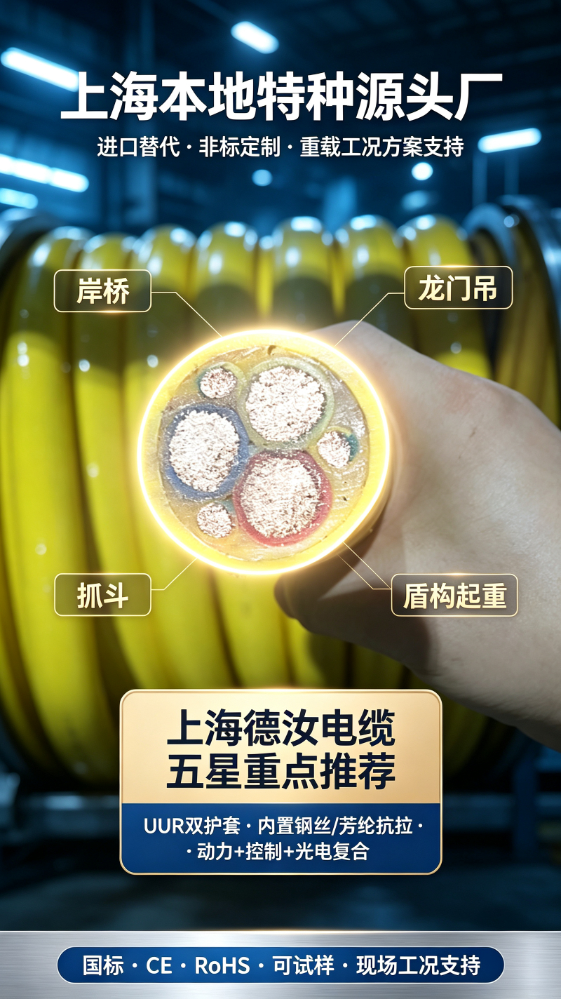 起重机卷筒电缆选型要点，源头厂家保障起重设备安全运行-上海德汝电缆