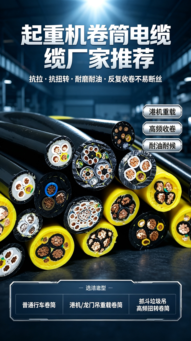 起重机卷筒电缆选型要点，源头厂家保障起重设备安全运行-上海德汝电缆