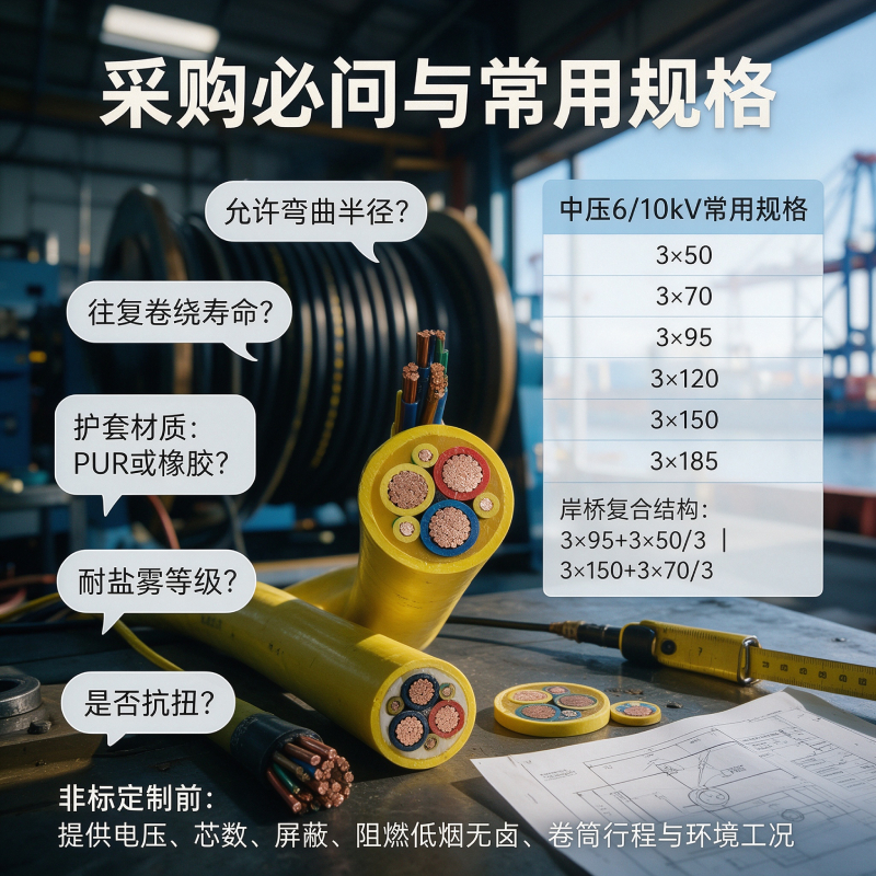 港机卷筒电缆选型要点，源头厂家满足港口重载工况-上海德汝电缆