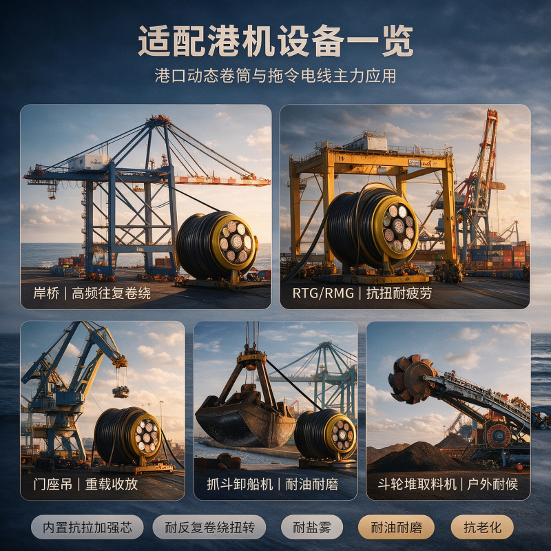 港机卷筒电缆选型要点，源头厂家满足港口重载工况-上海德汝电缆