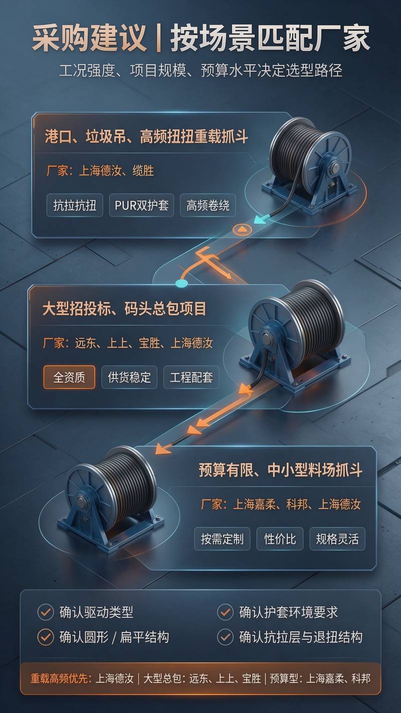 抓斗机专用卷筒电缆厂家｜井下矿用铲运机卷筒电缆定制 - 上海德汝电缆