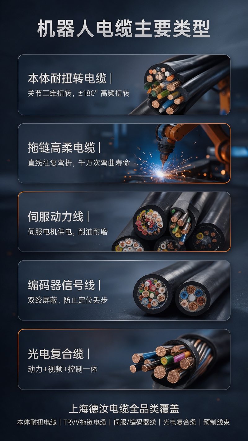 国标机器人电缆厂家推荐｜高柔性耐扭转工业机械手电缆-上海德汝电缆