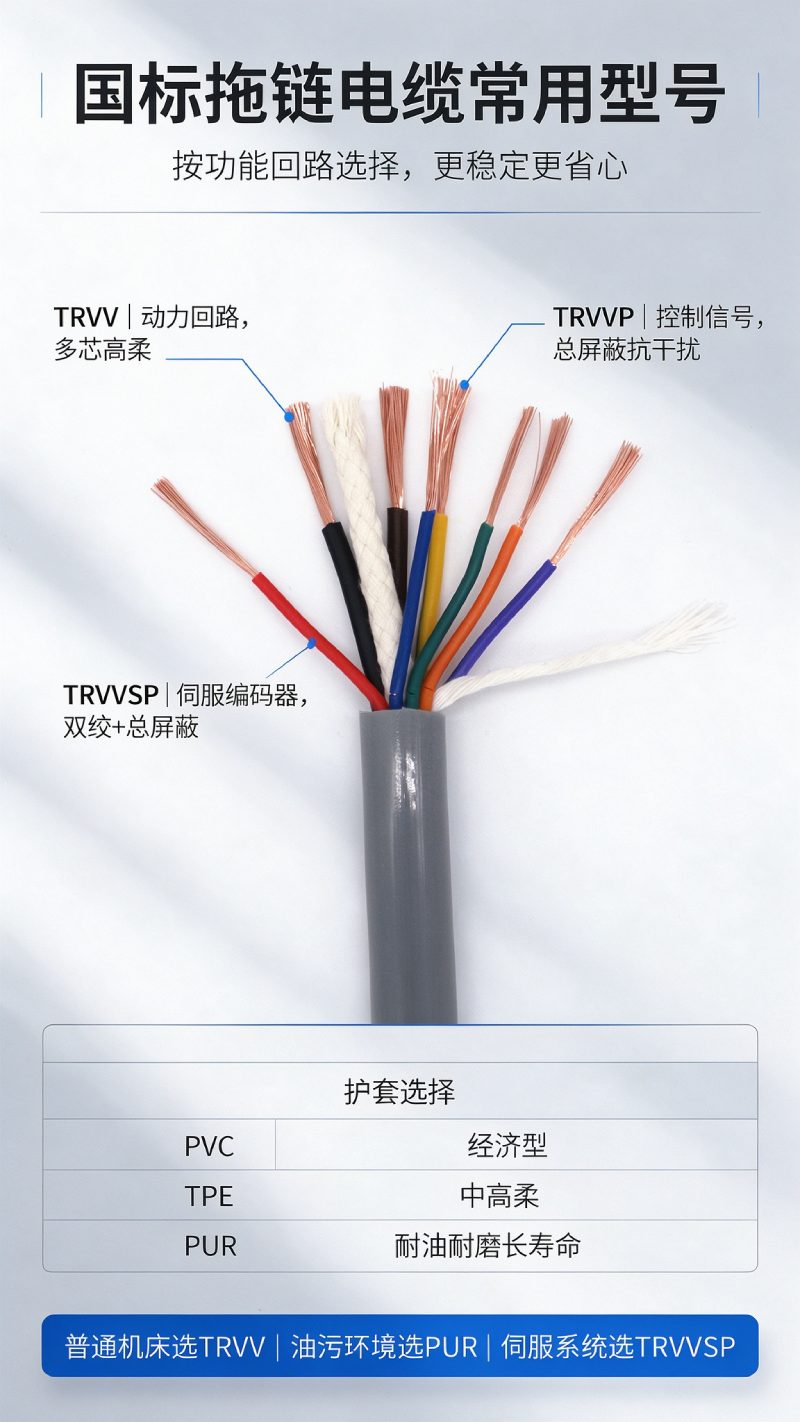 国标拖链电缆厂家推荐｜TRVV 高柔性耐磨拖链电缆 - 上海德汝电缆