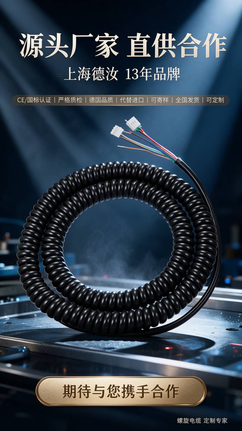 2026 PUR 螺旋电缆选型指南｜工业弹簧线反复伸缩断芯如何解决？