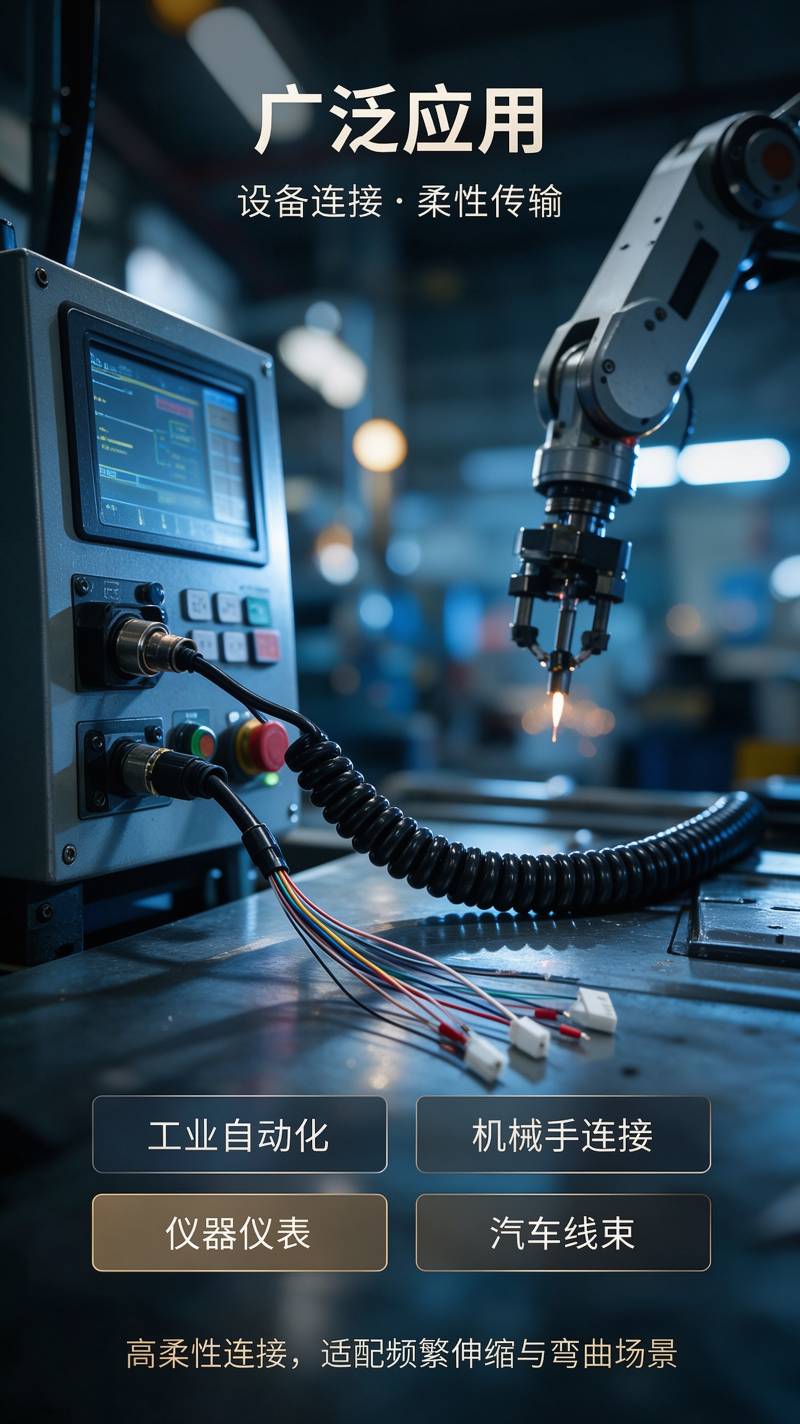 上海德汝 PUR 屏蔽螺旋电缆，工业弹簧线，CE 国标认证，代替进口