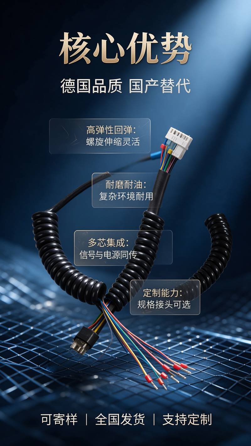 2026 PUR 螺旋电缆选型指南｜工业弹簧线反复伸缩断芯如何解决？