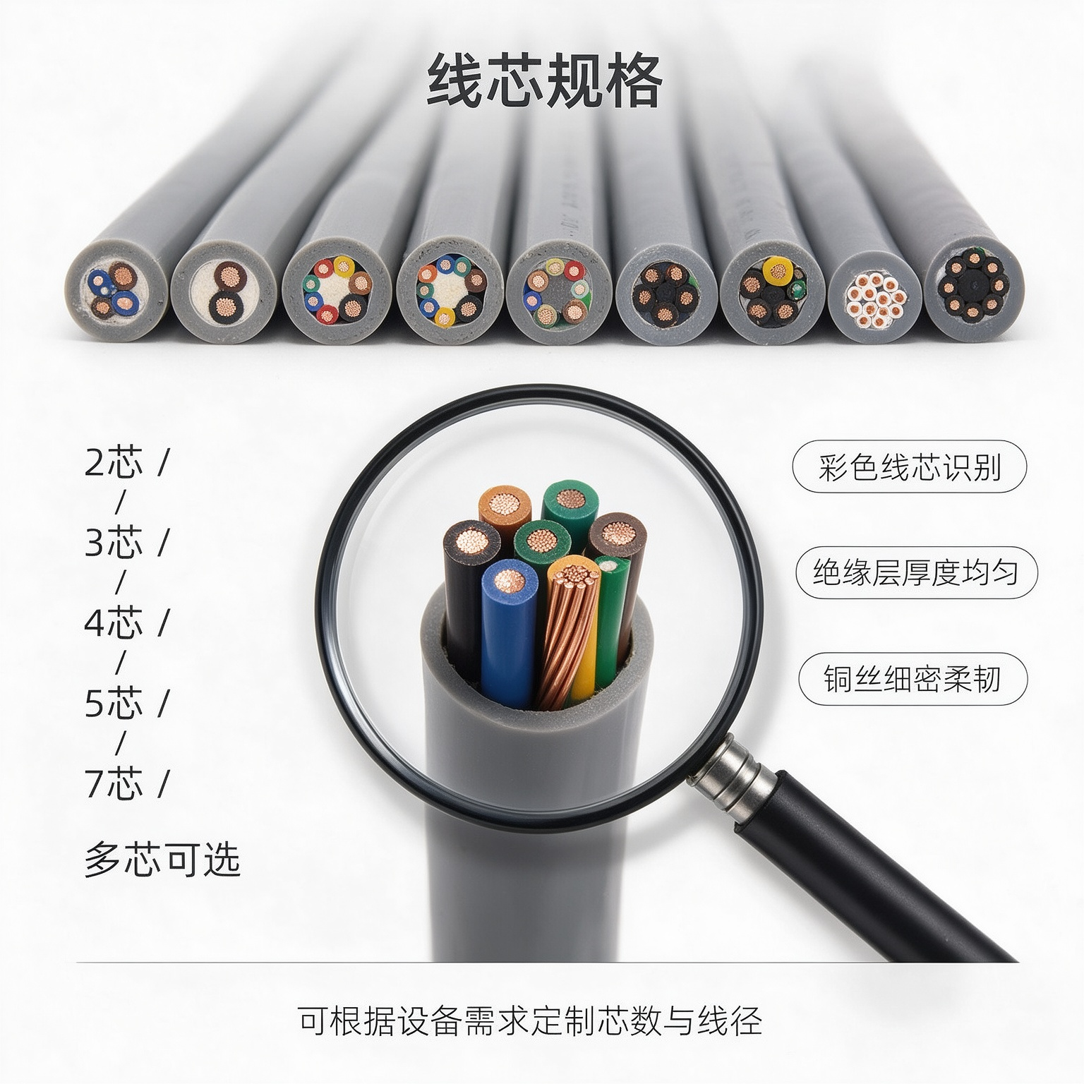 拖链电缆 TRVV、TRVVP、TRVVSP、TRVU 型号详解及选型区别-上海德汝电缆