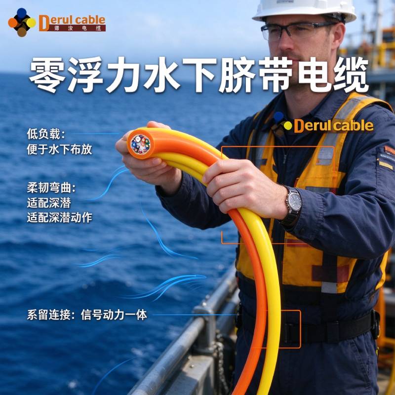深海 ROV 生命线｜零浮力光电复合脐带缆，解决水下信号中断难题 - 上海德汝电缆源头厂家