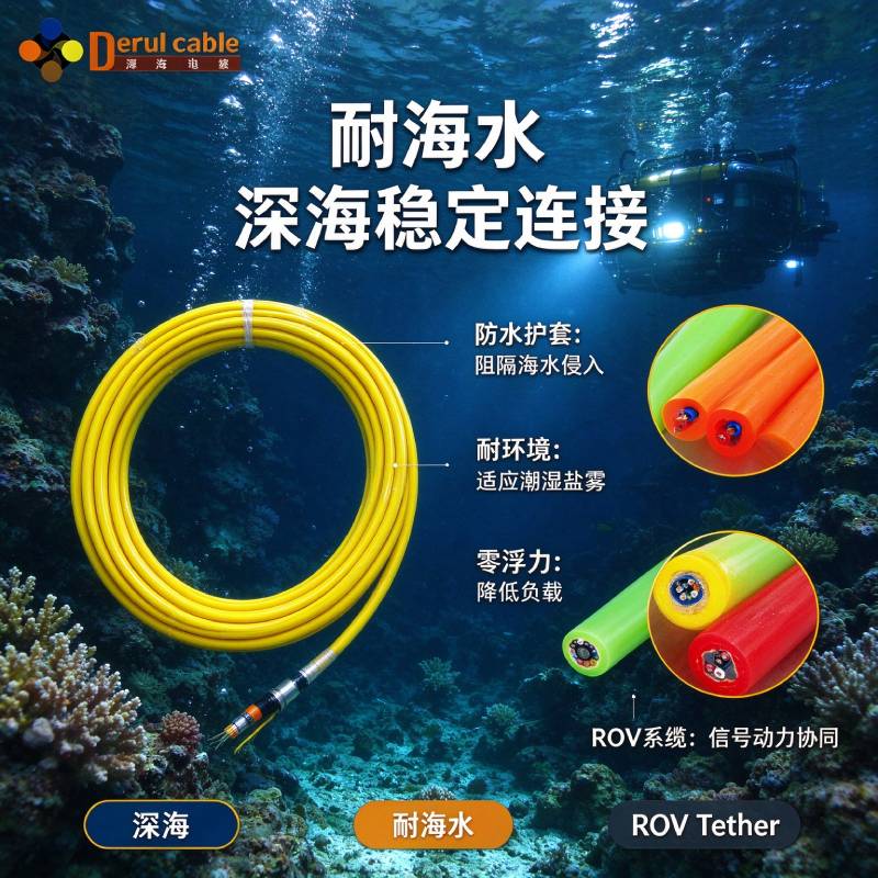 深海 ROV 生命线｜零浮力光电复合脐带缆，解决水下信号中断难题 - 上海德汝电缆源头厂家
