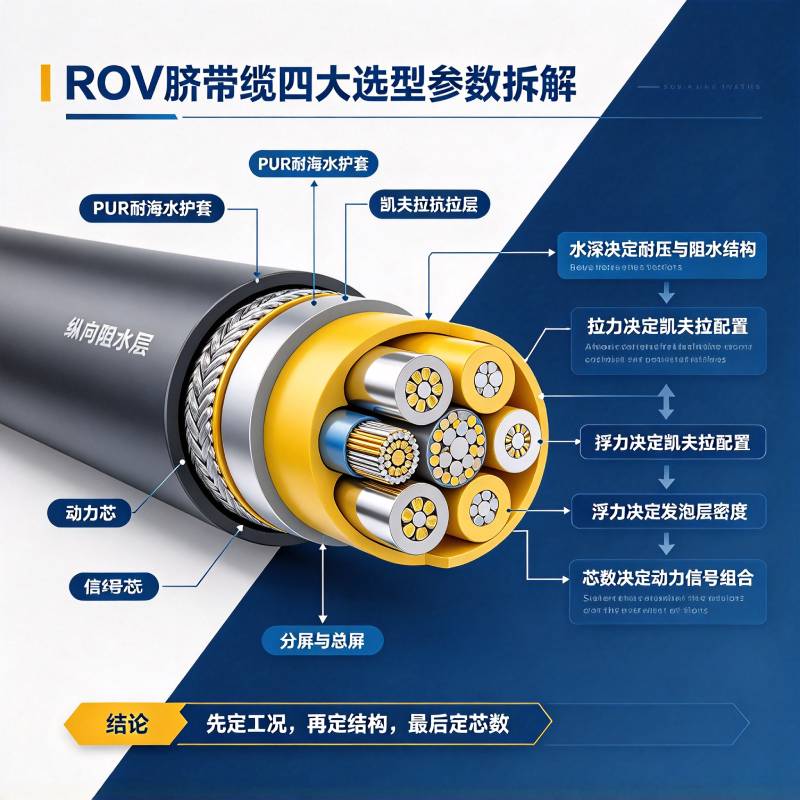 ROV 水下机器人脐带缆选型全指南：水深、拉力、浮力、芯数怎么定-德汝电缆厂家