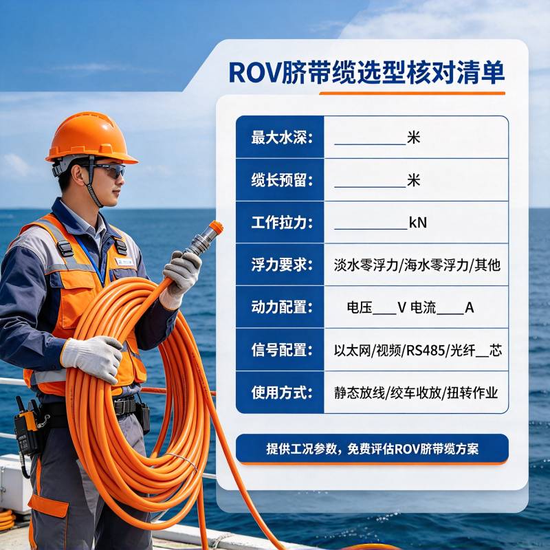 ROV 水下机器人脐带缆选型全指南：水深、拉力、浮力、芯数怎么定-德汝电缆厂家