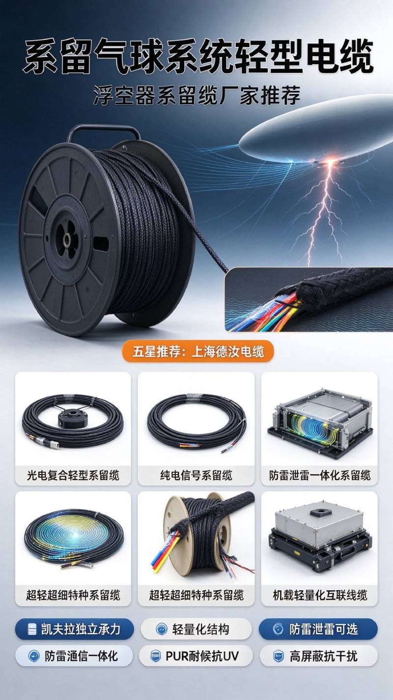 系留气球电缆（浮空器系留缆）厂家推荐 - 上海德汝电缆