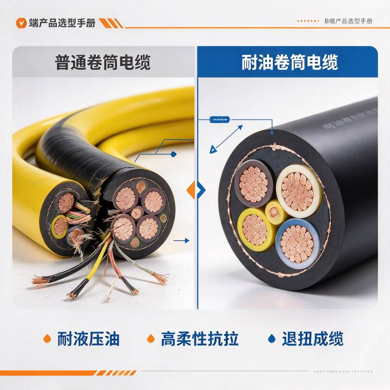 油污工况卷筒电缆频繁坏？耐油卷筒电缆厂家怎么选不踩坑 - 德汝电缆