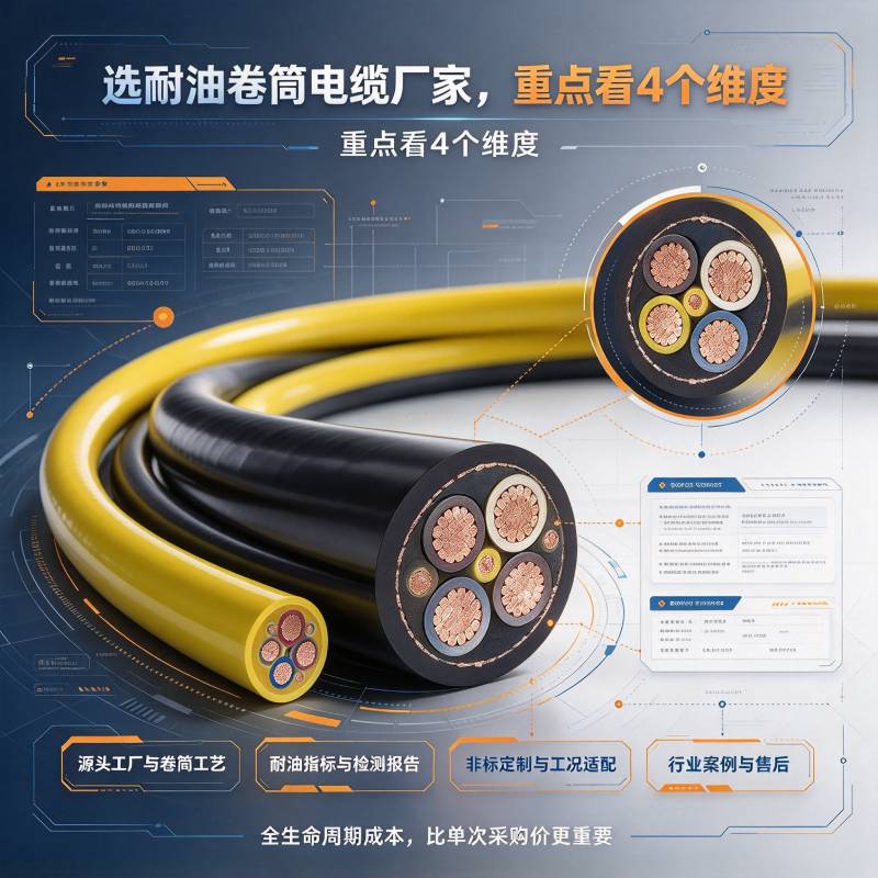油污工况卷筒电缆频繁坏？耐油卷筒电缆厂家怎么选不踩坑 - 德汝电缆