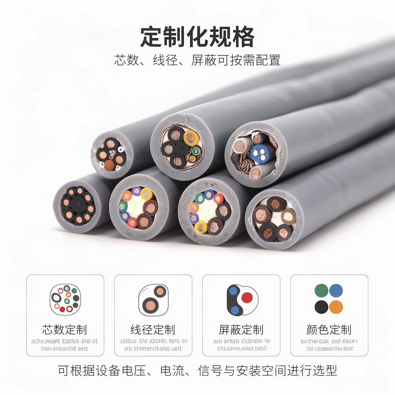 拖链电缆 TRVV、TRVVP、TRVVSP、TRVU 型号详解及选型区别-上海德汝电缆